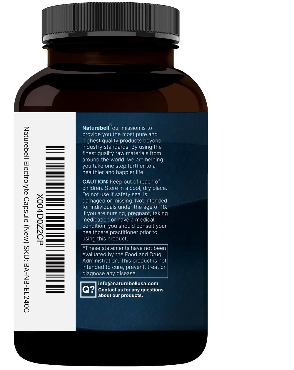 NatureBell allergen-free, non-GMO electrolyte pills packaging.