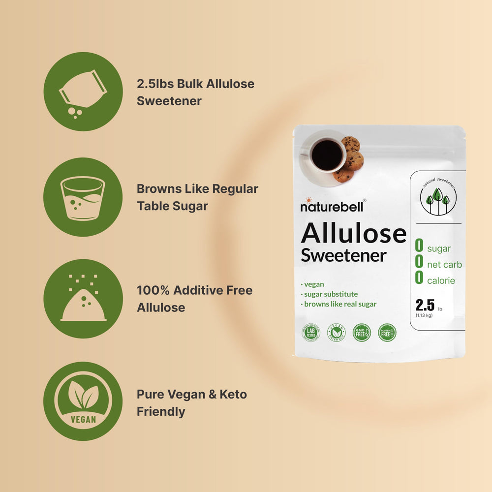 NatureBell Allulose browns and bakes like sugar for desserts.