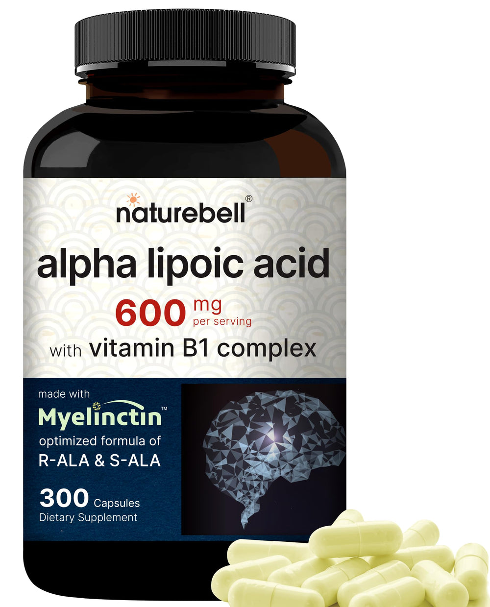 NatureBell Alpha Lipoic Acid Complex bottle for antioxidant support