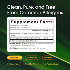 NatureBell Ashwagandha black pepper bottle close-up highlighting absorption.