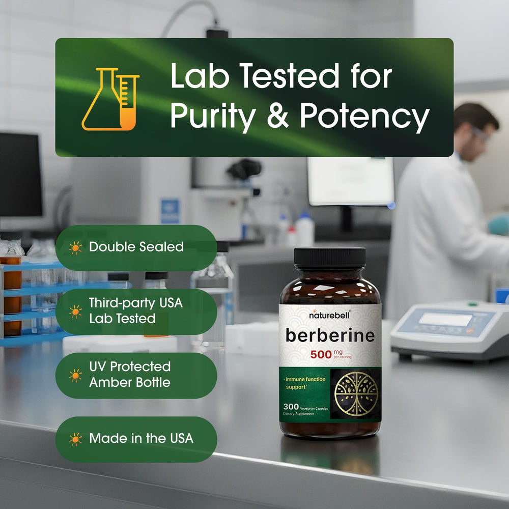 NatureBell Berberine third-party testing seal signals quality.