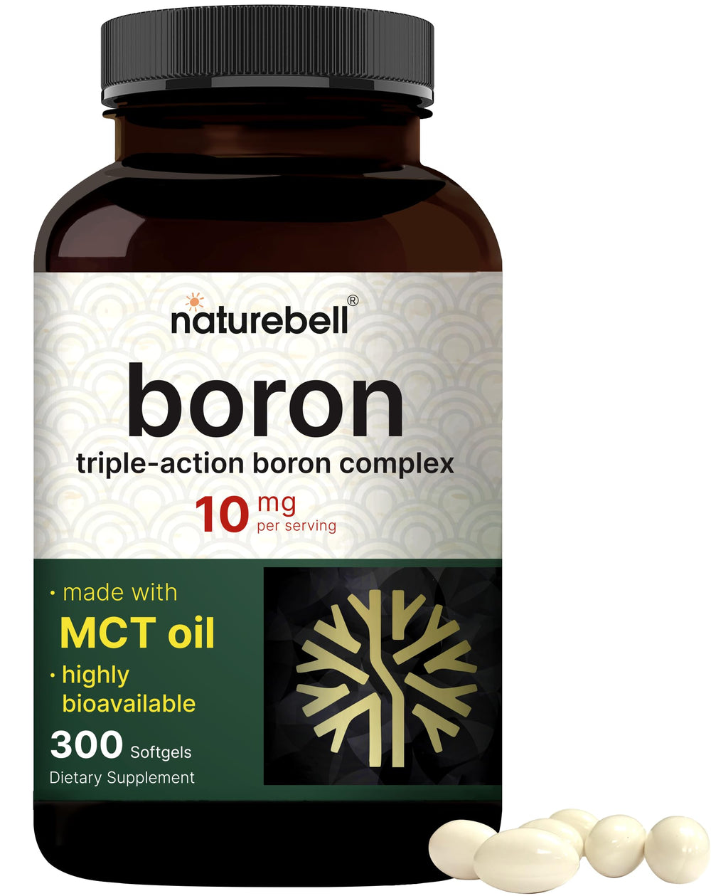 NatureBell Boron 10mg bottle front shows premium packaging for long-term mineral support.