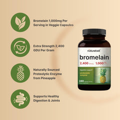 NatureBell Bromelain capsules in bottle for easy daily use