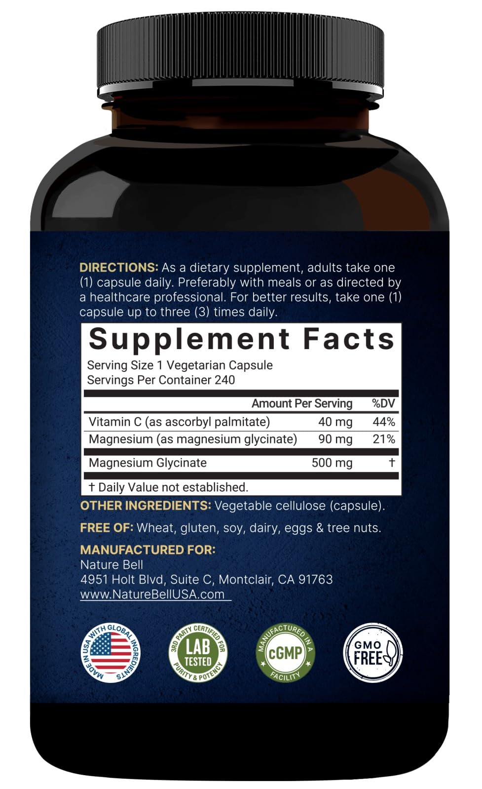 NatureBell capsules on white background reflect clean, filler-free formulation.