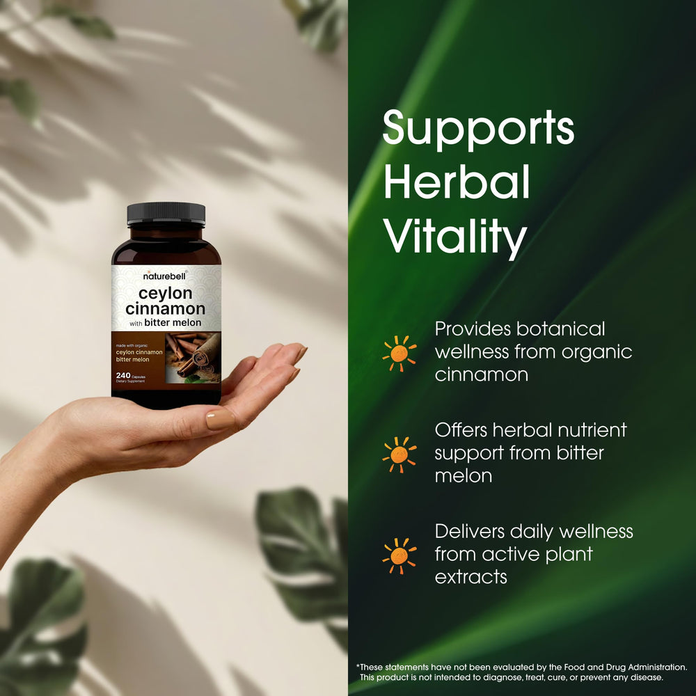 NatureBell bitter melon extract icon on packaging suggesting antioxidant support.