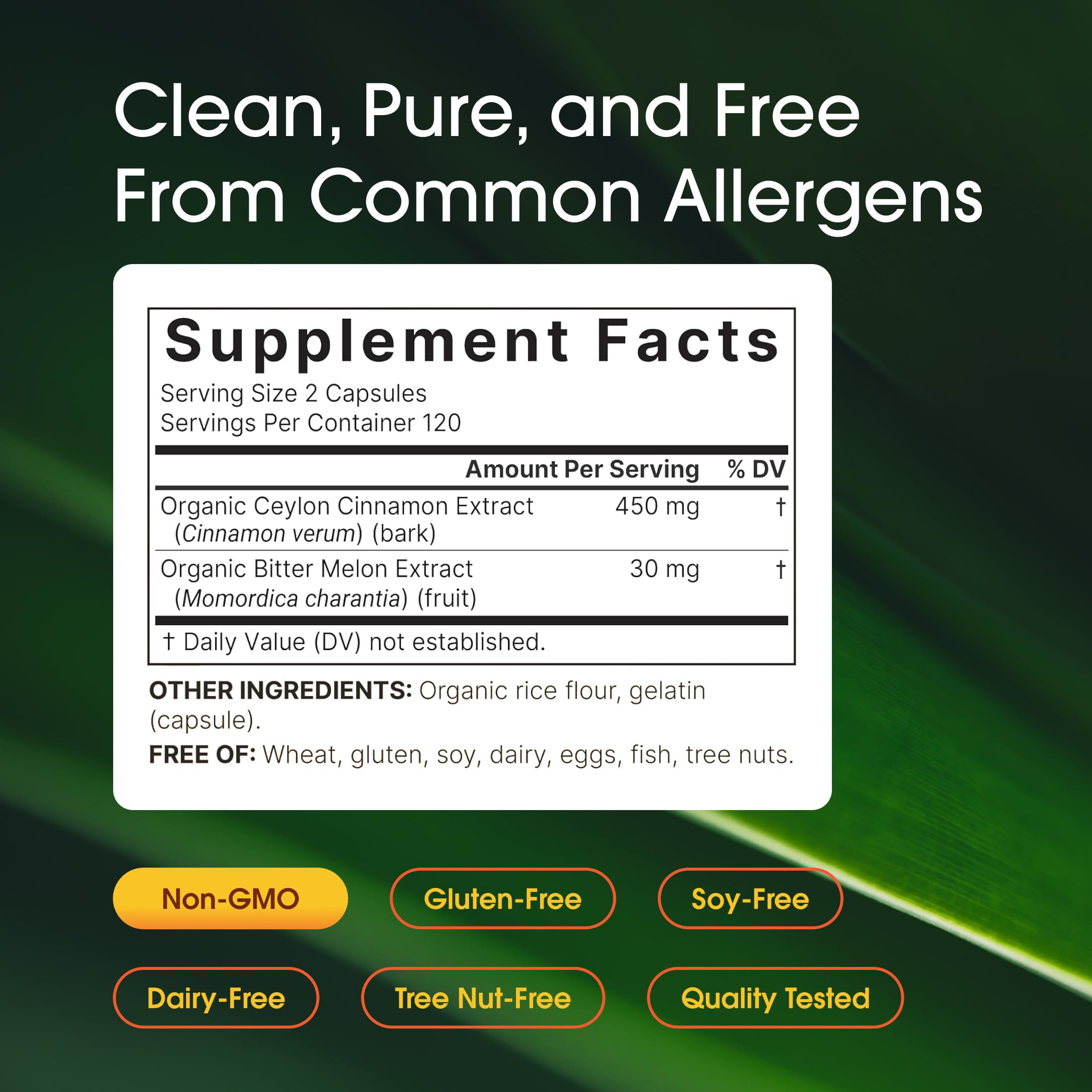 NatureBell cinnamon bark extract label detail and authenticity seal.
