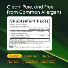 NatureBell cinnamon bark extract label detail and authenticity seal.