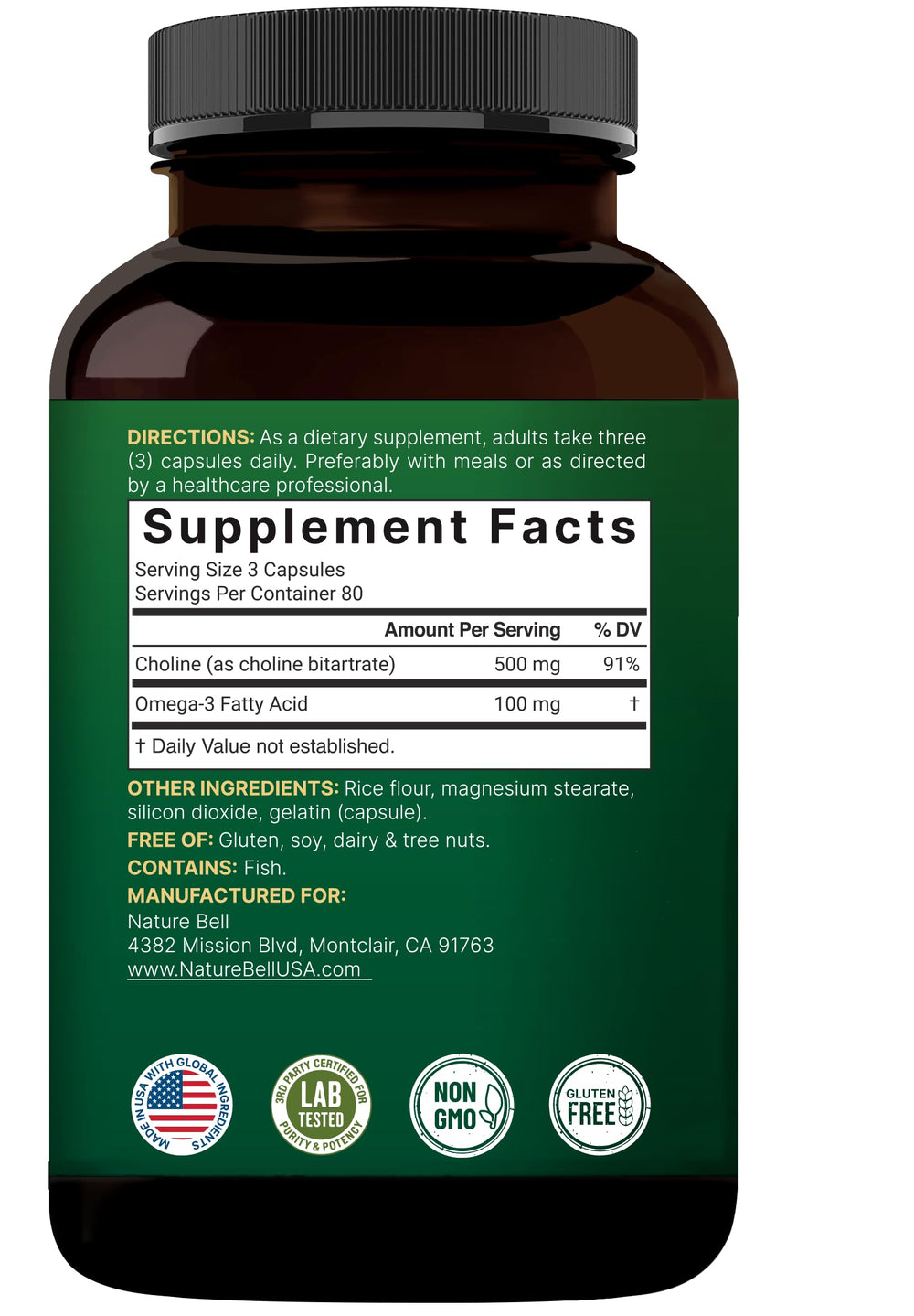 NatureBell Choline Omega-3 lifestyle scene suggesting everyday wellness use.