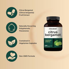 NatureBell Citrus Bergamot ingredients close-up, polyphenolic flavanones from real fruit extract.