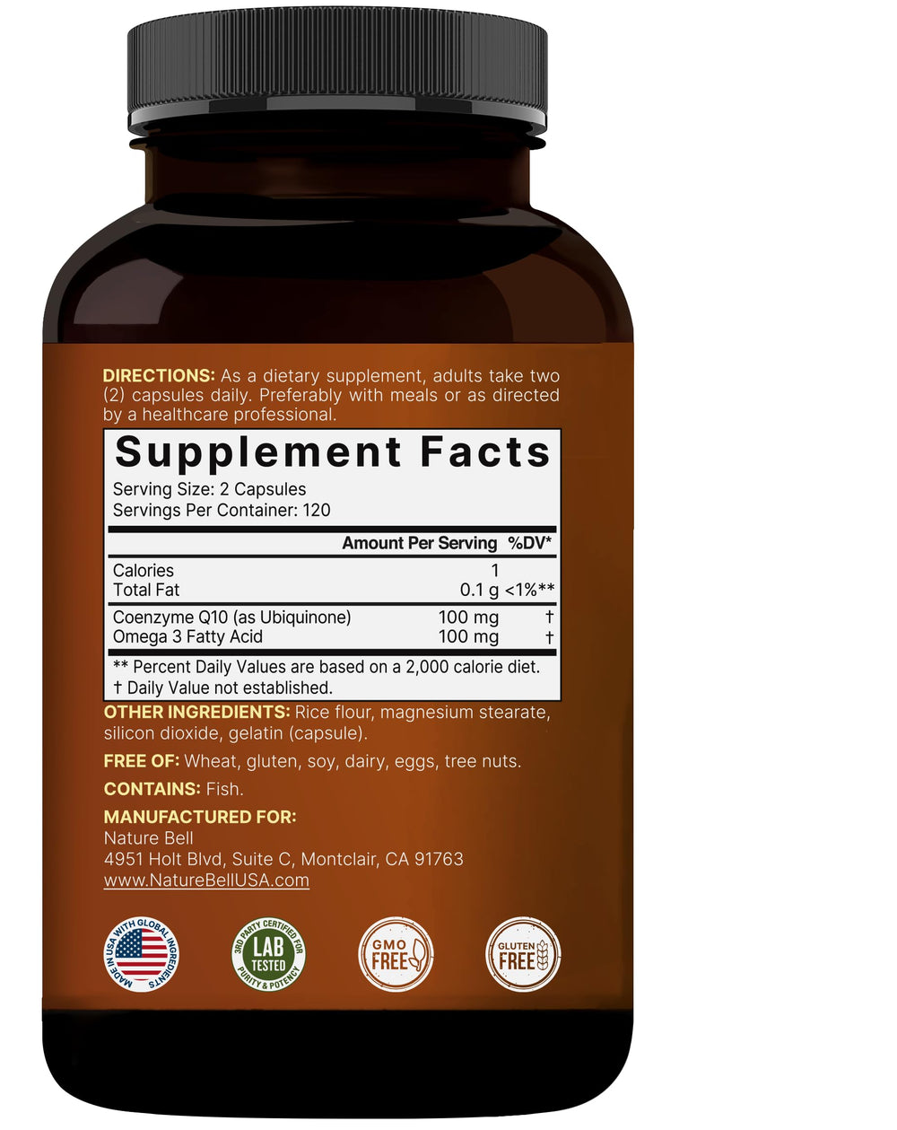NatureBell CoQ10 Omega-3 energy support concept showing active individuals