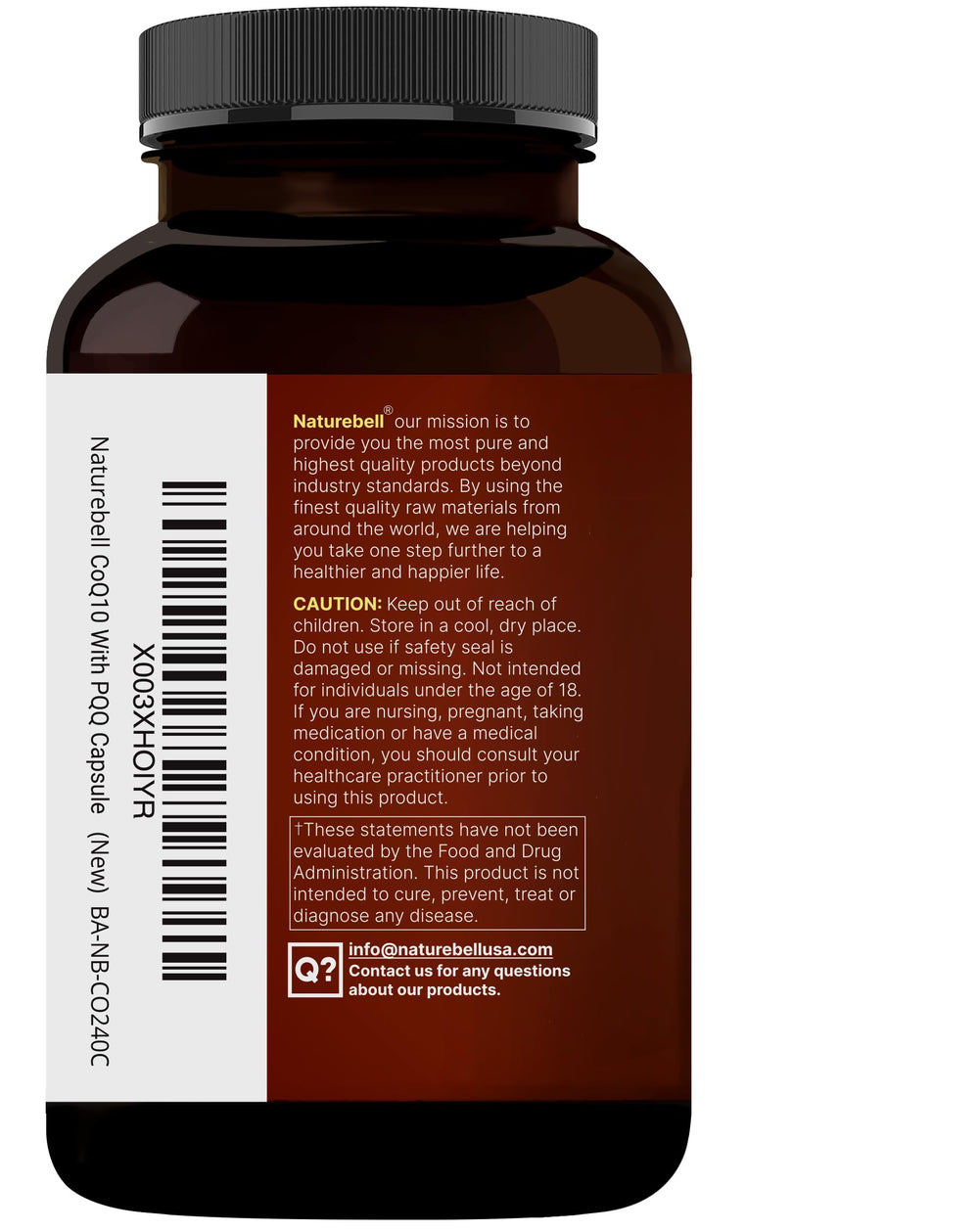 NatureBell CoQ10 with PQQ bottle on a shelf suggesting wellness routine.