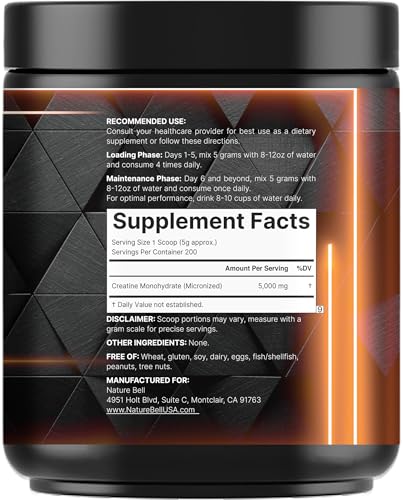 NatureBell creatine micronized powder dissolving in water for quick hydration
