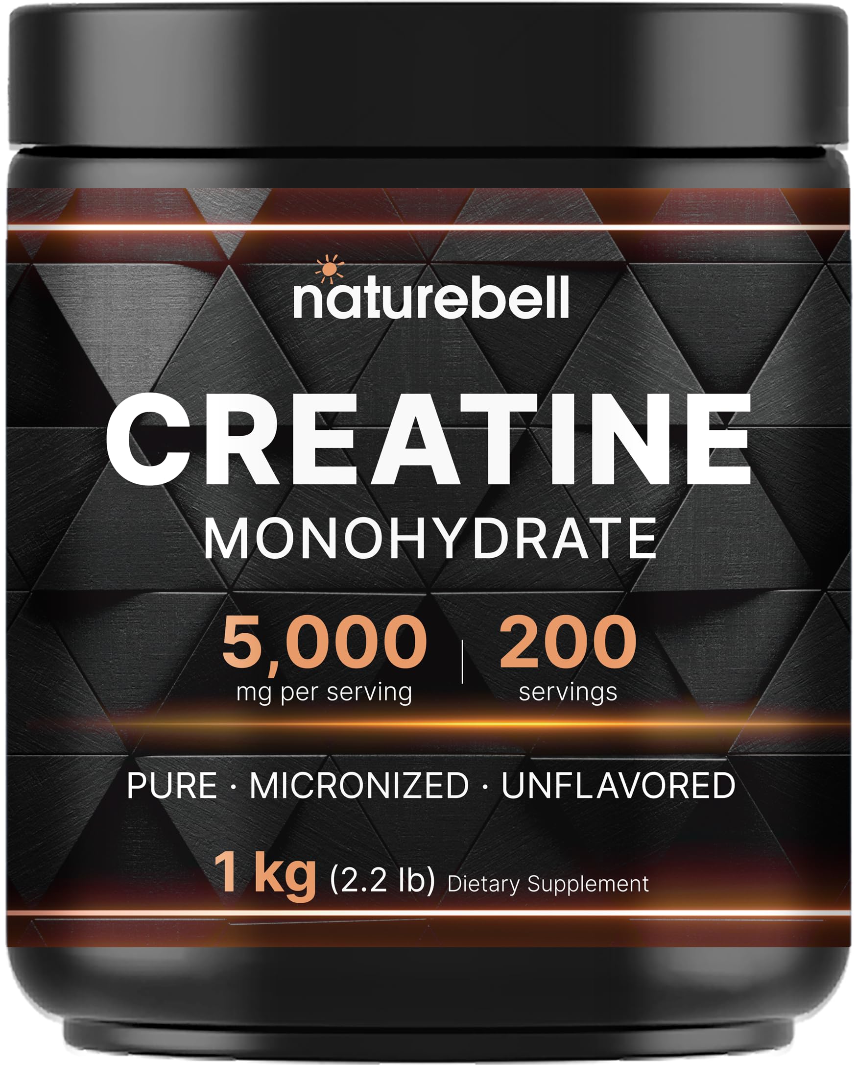 NatureBell creatine micronized powder tub for easy mixing