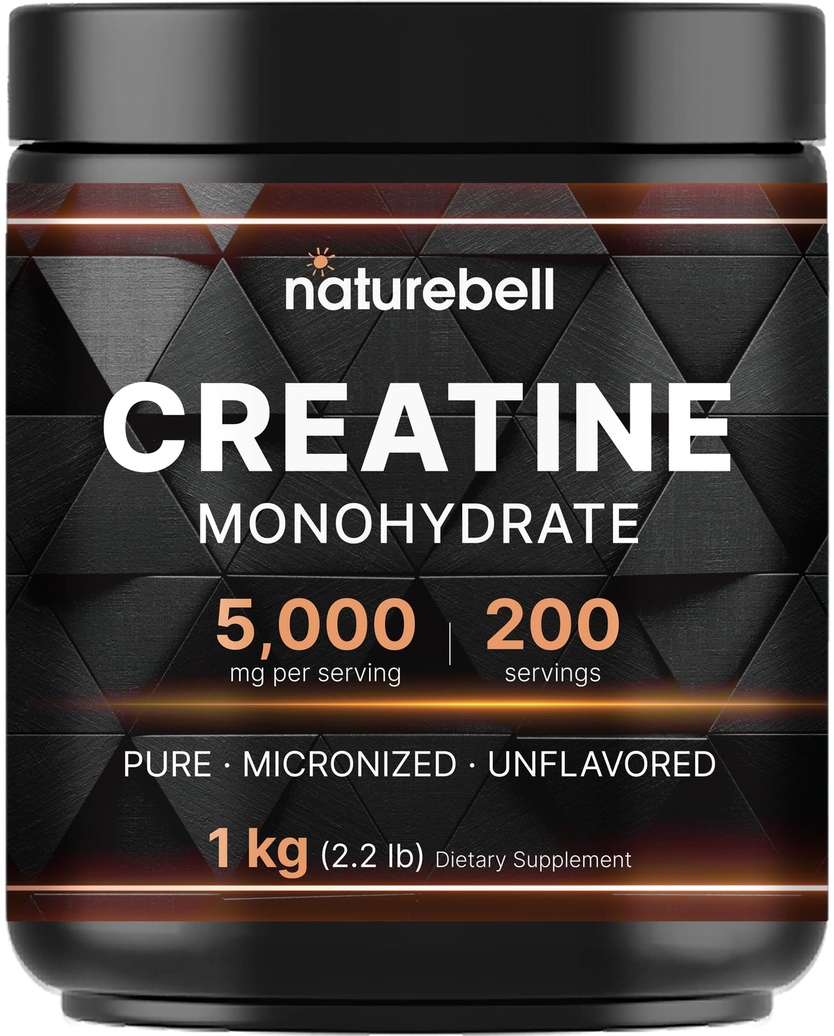 NatureBell creatine micronized powder tub for easy mixing