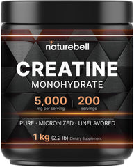 NatureBell creatine micronized powder tub for easy mixing