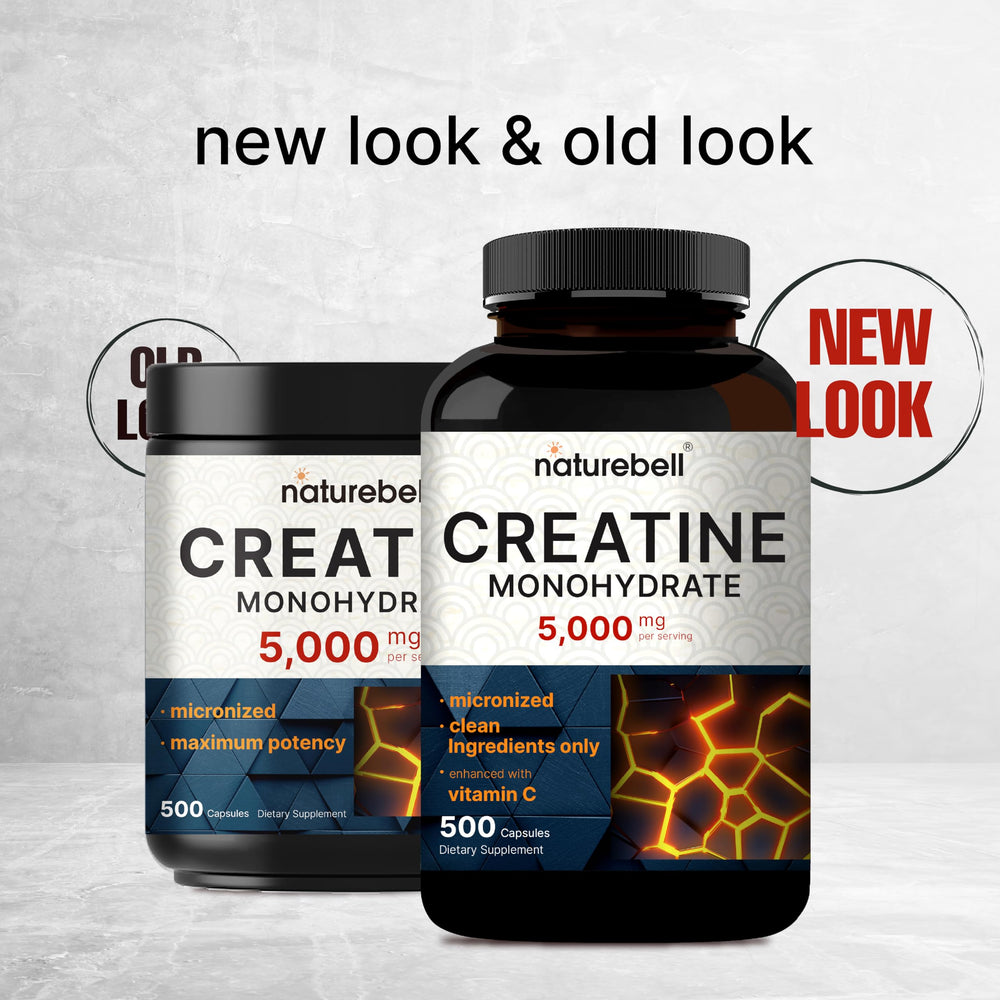 NatureBell Creatine Monohydrate capsules with third-party tested seal emphasize safety.