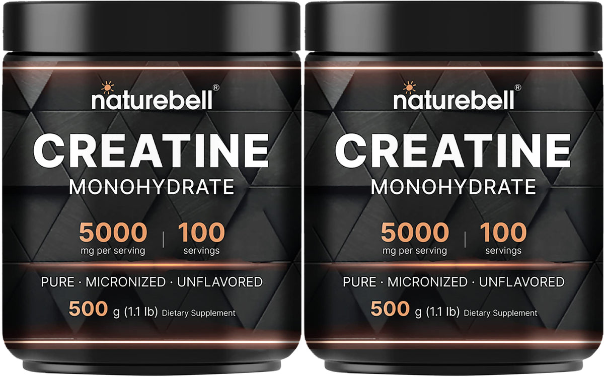 NatureBell creatine powder 500g jar supports training endurance and recovery.