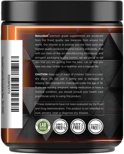 NatureBell creatine powder unflavored formula blends with any drink.