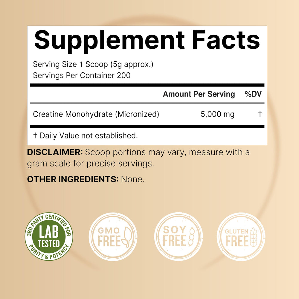NatureBell creatine unflavored powder blends with any drink