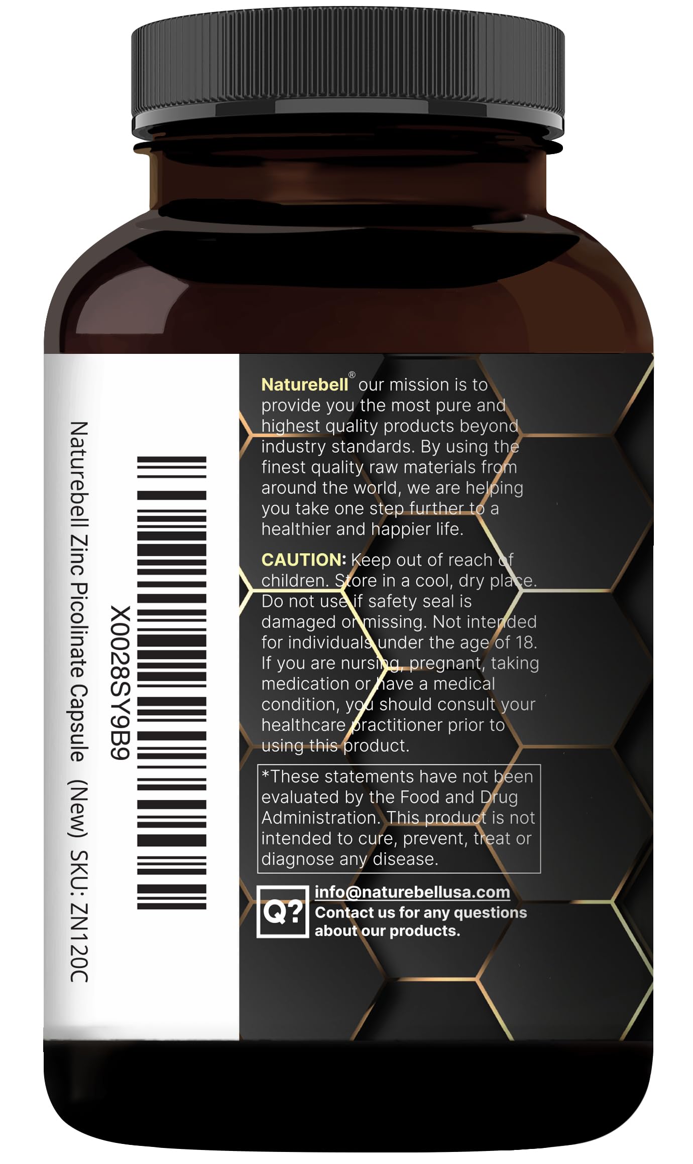 NatureBell daily-use zinc picolinate capsules for simple routine support