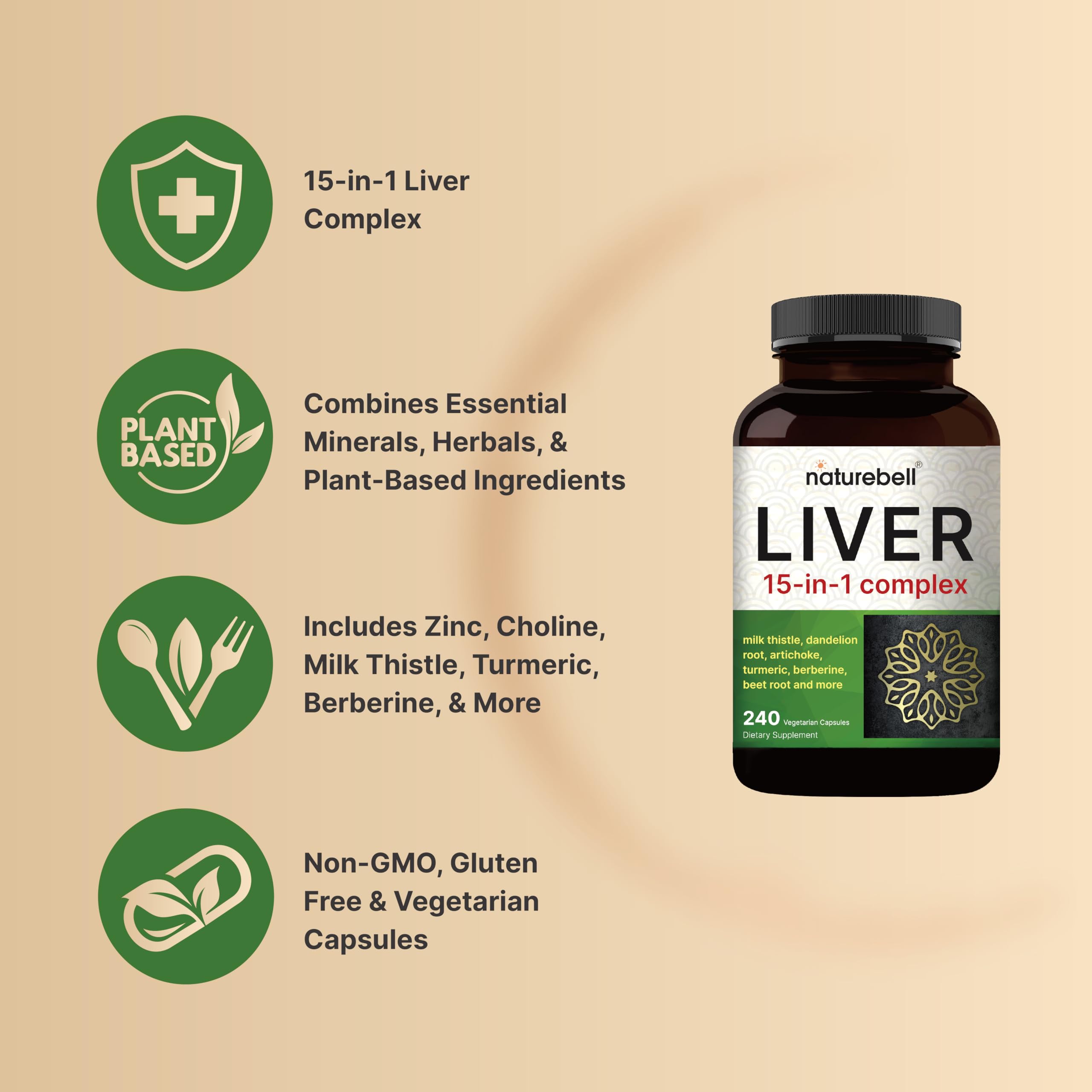 NatureBell Dandelion Root ingredient featured in the formula.