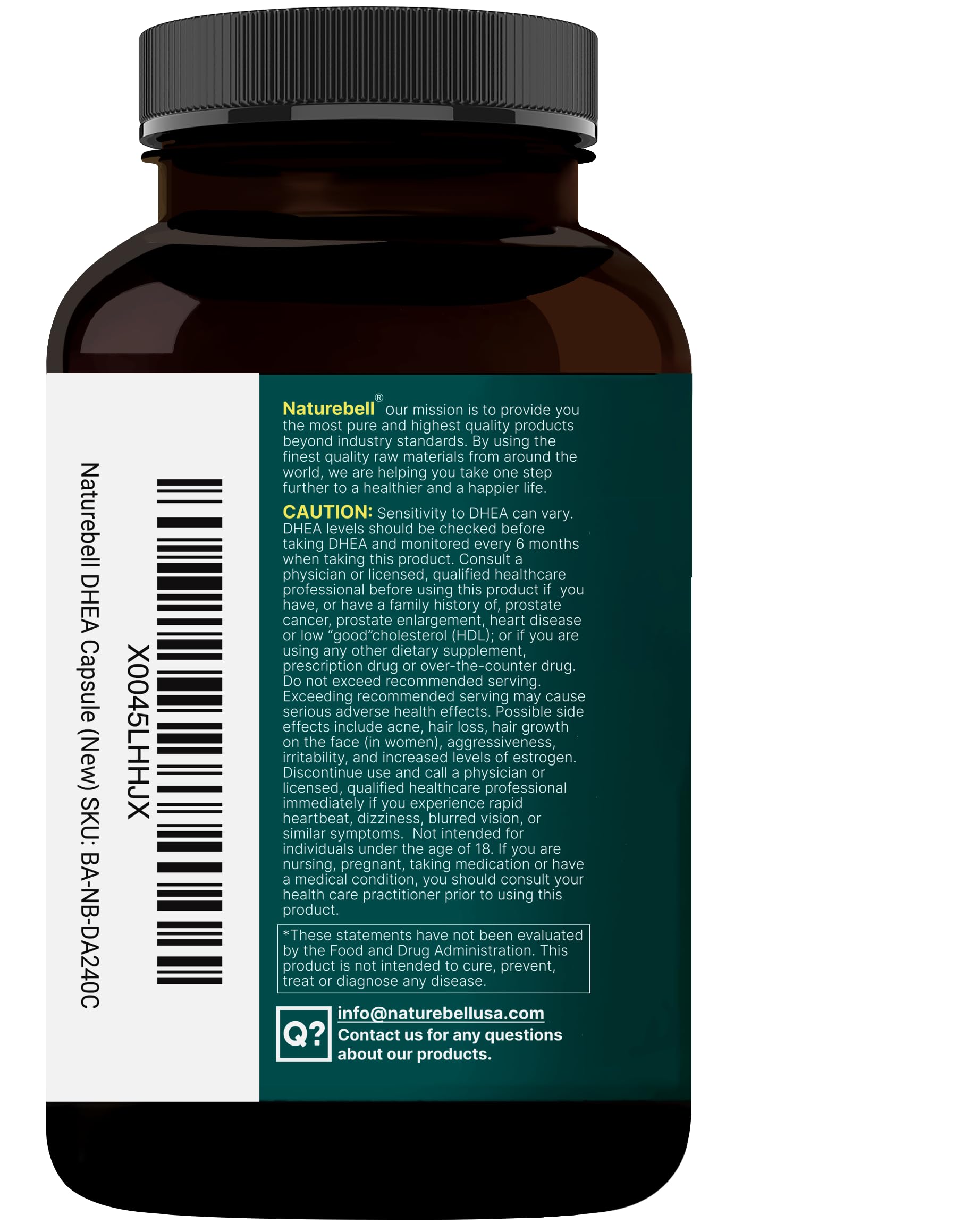 NatureBell DHEA 50mg bulk container conveys long-lasting value