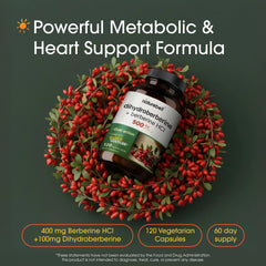 NatureBell Dihydroberberine capsules close-up highlights vegetarian capsules for easy daily use.