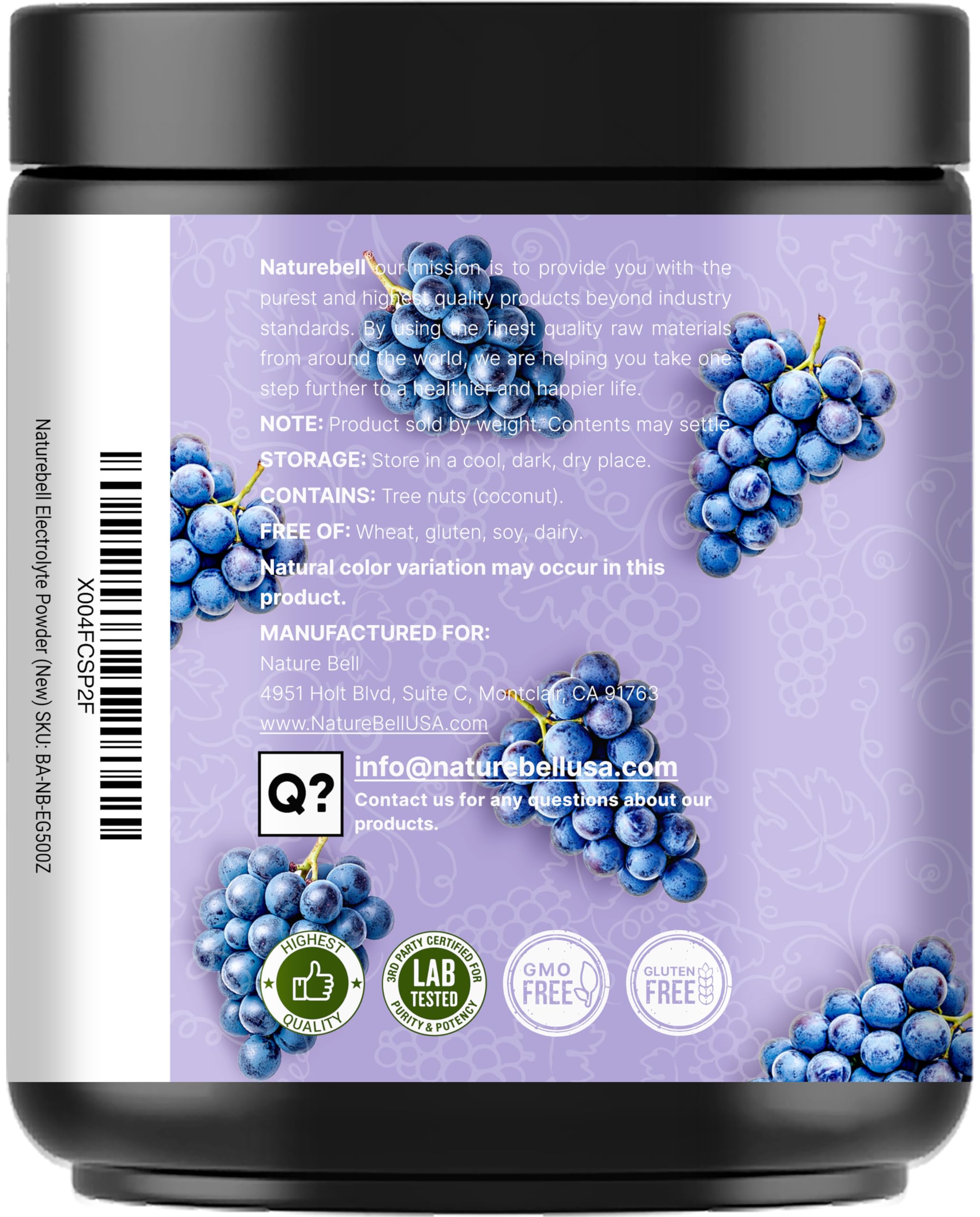 NatureBell 500g tub offers 76 servings for long-lasting hydration.