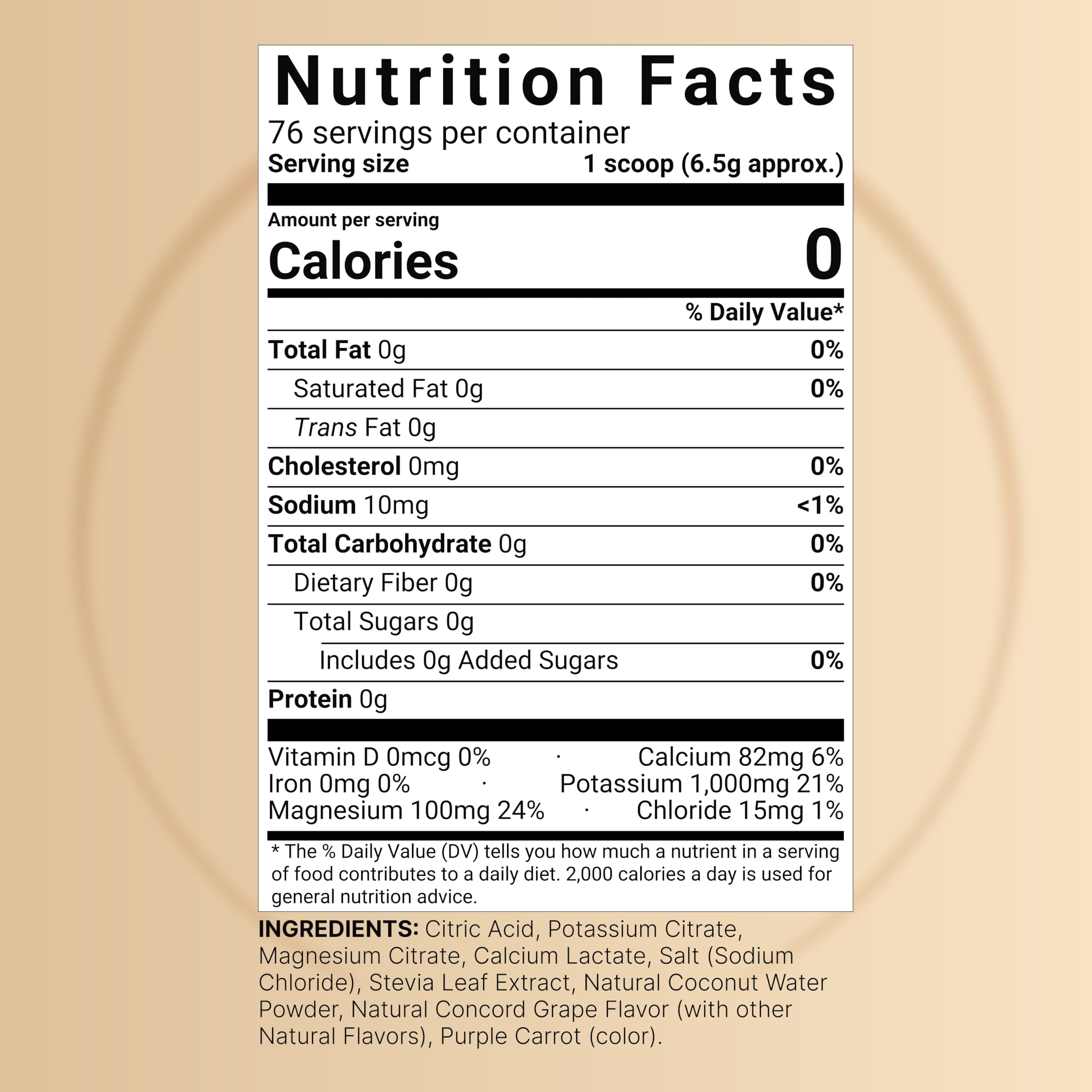 NatureBell Electrolytes powder scoop with concord grape flavor for on-the-go hydration.