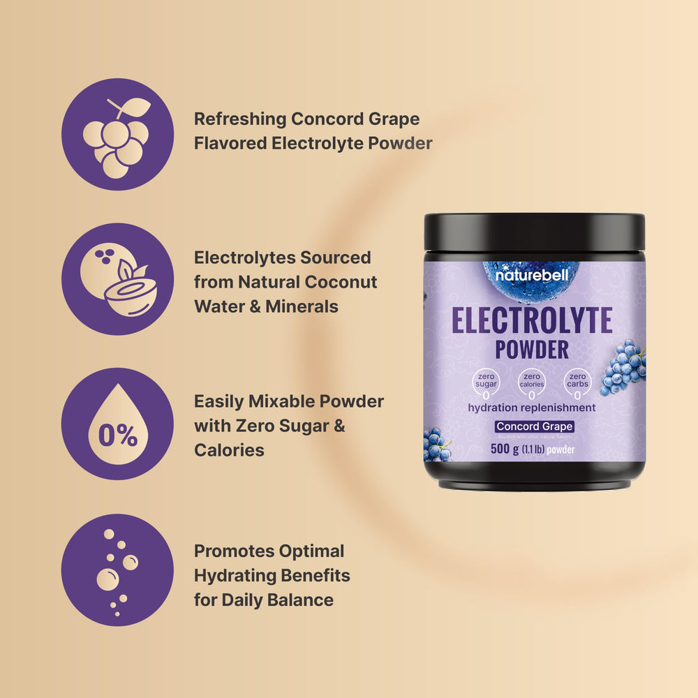 NatureBell high-potassium electrolyte powder delivers 1000mg per serving.