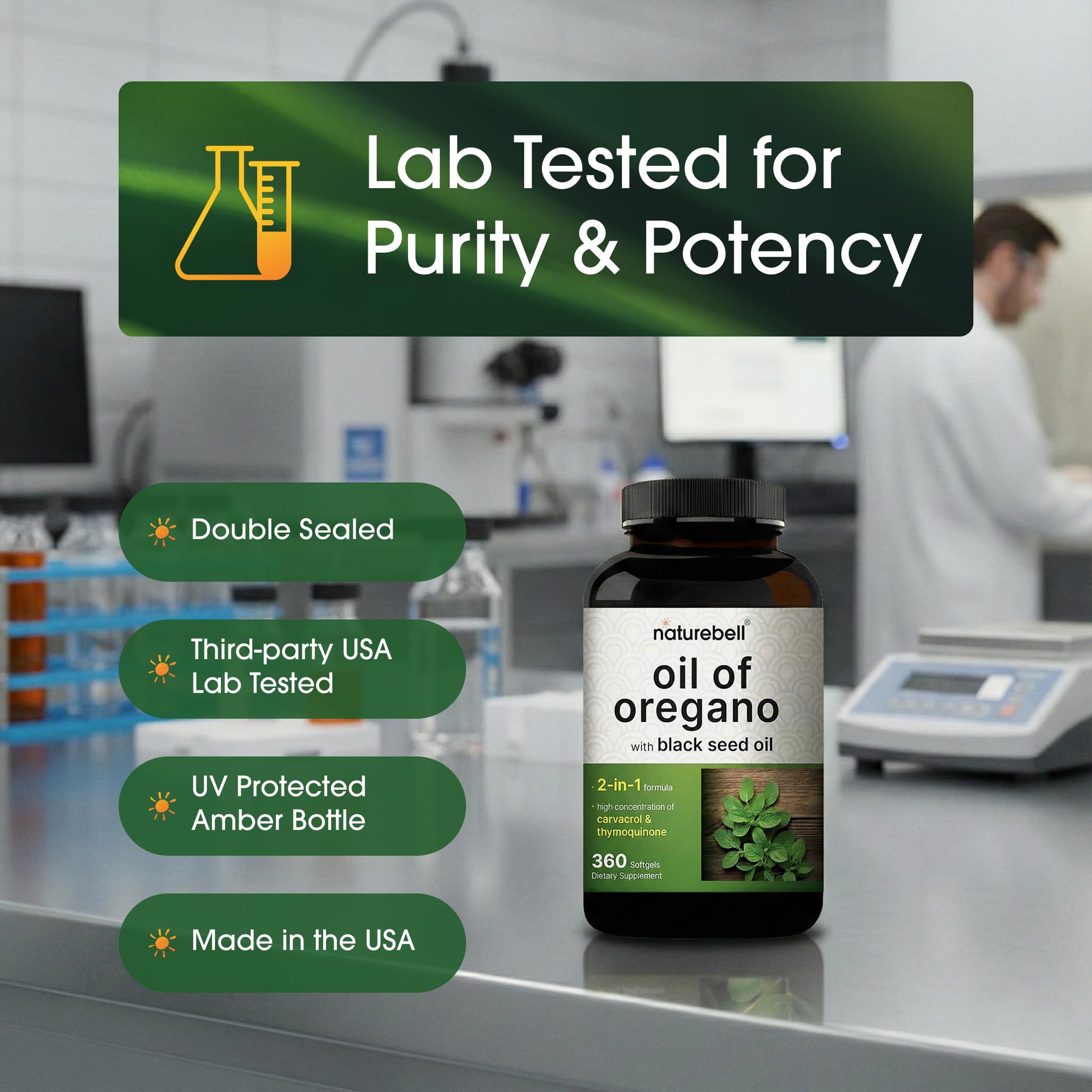 Extra virgin olive oil ingredient label in NatureBell formula.
