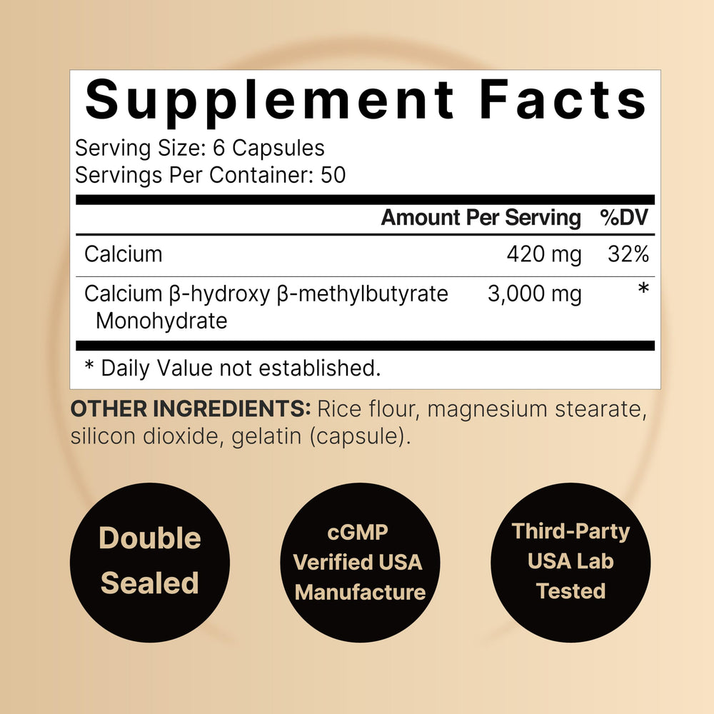 NatureBell HMB 3,000mg capsules close-up emphasizes high-potency recovery support.
