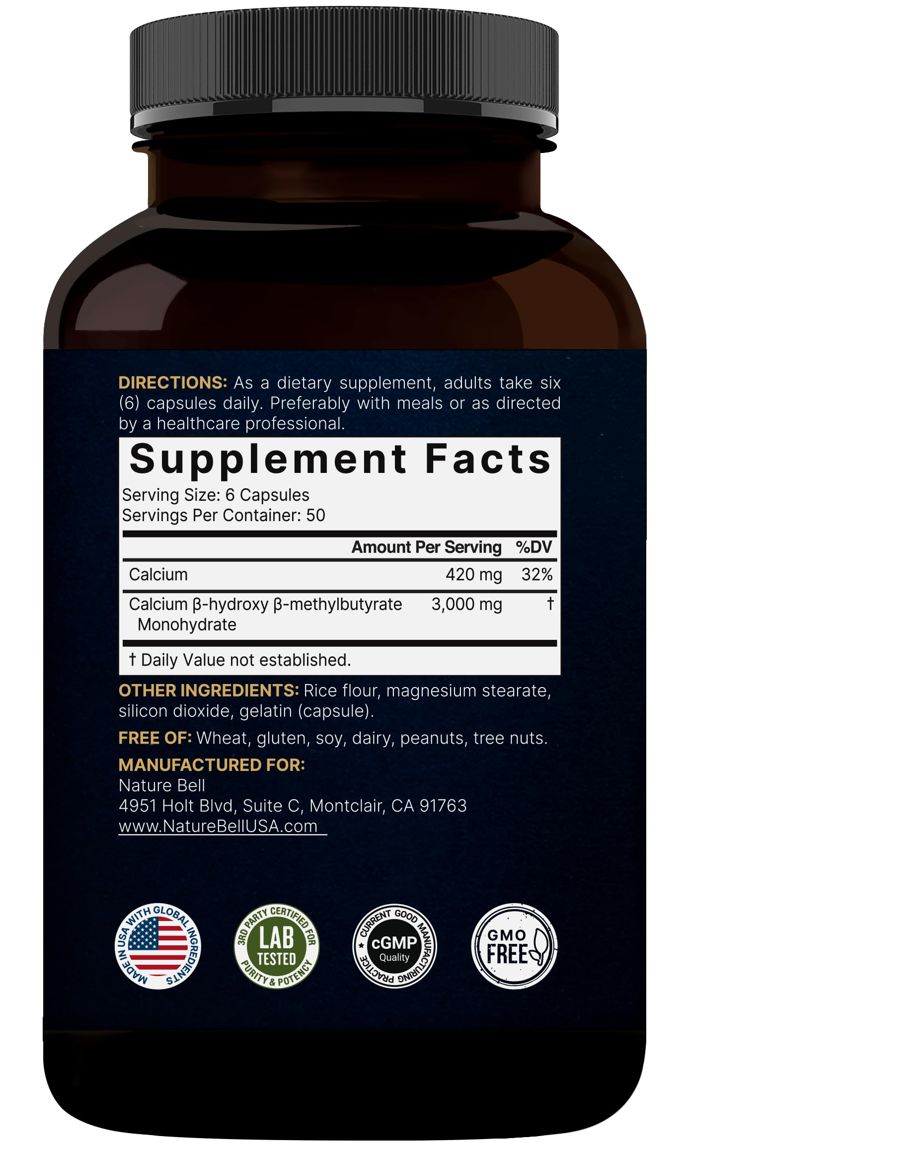 NatureBell HMB 3,000mg gluten-free mark appeals to allergen-conscious shoppers.
