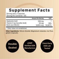 NatureBell hyaluronic acid capsules close-up showing easy daily intake and absorption.