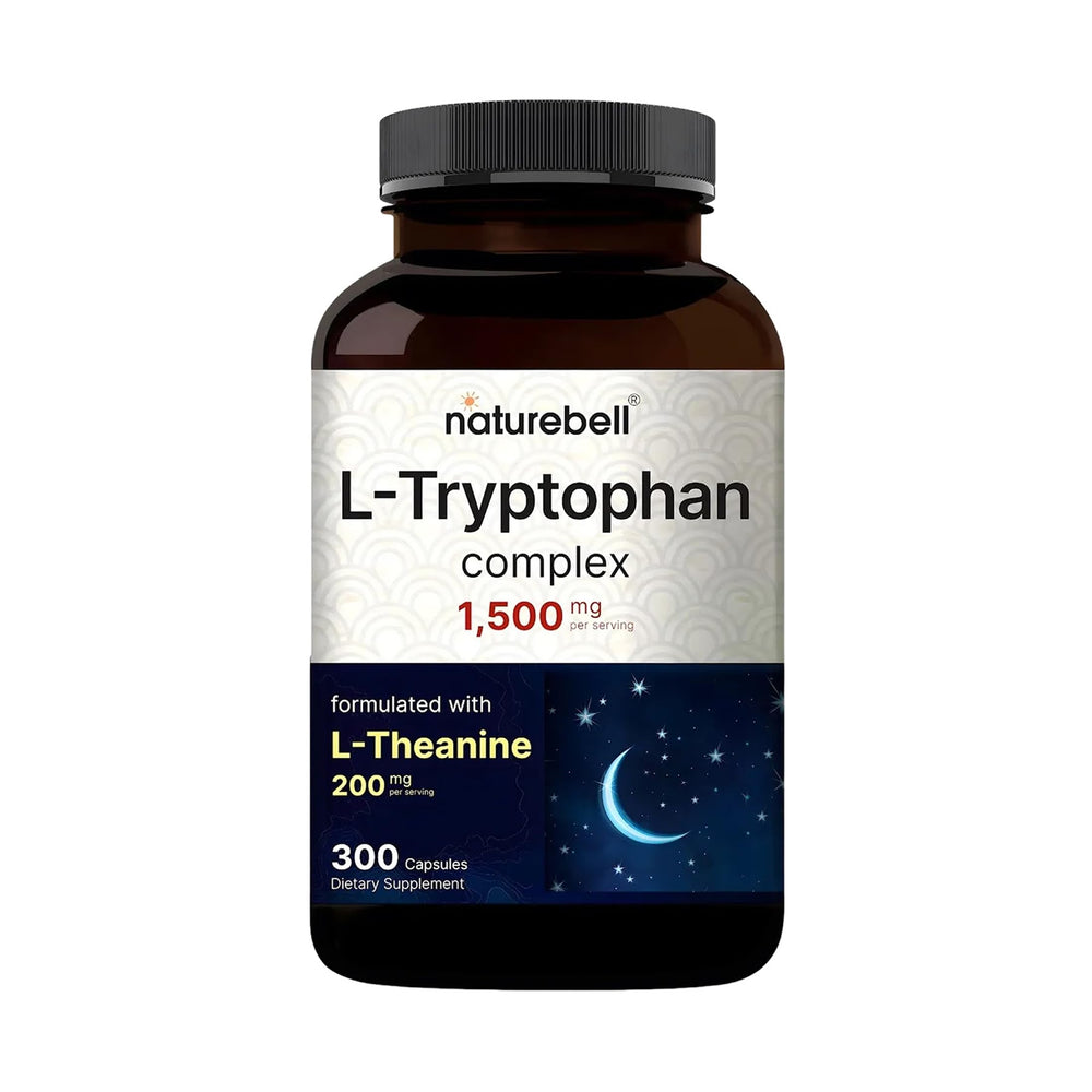 NatureBell L-Tryptophan Complex bottle front with label, designed for daily relaxation support.