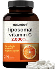 NatureBell liposomal vitamin C bottle with high-dose capsules for daily antioxidant support.