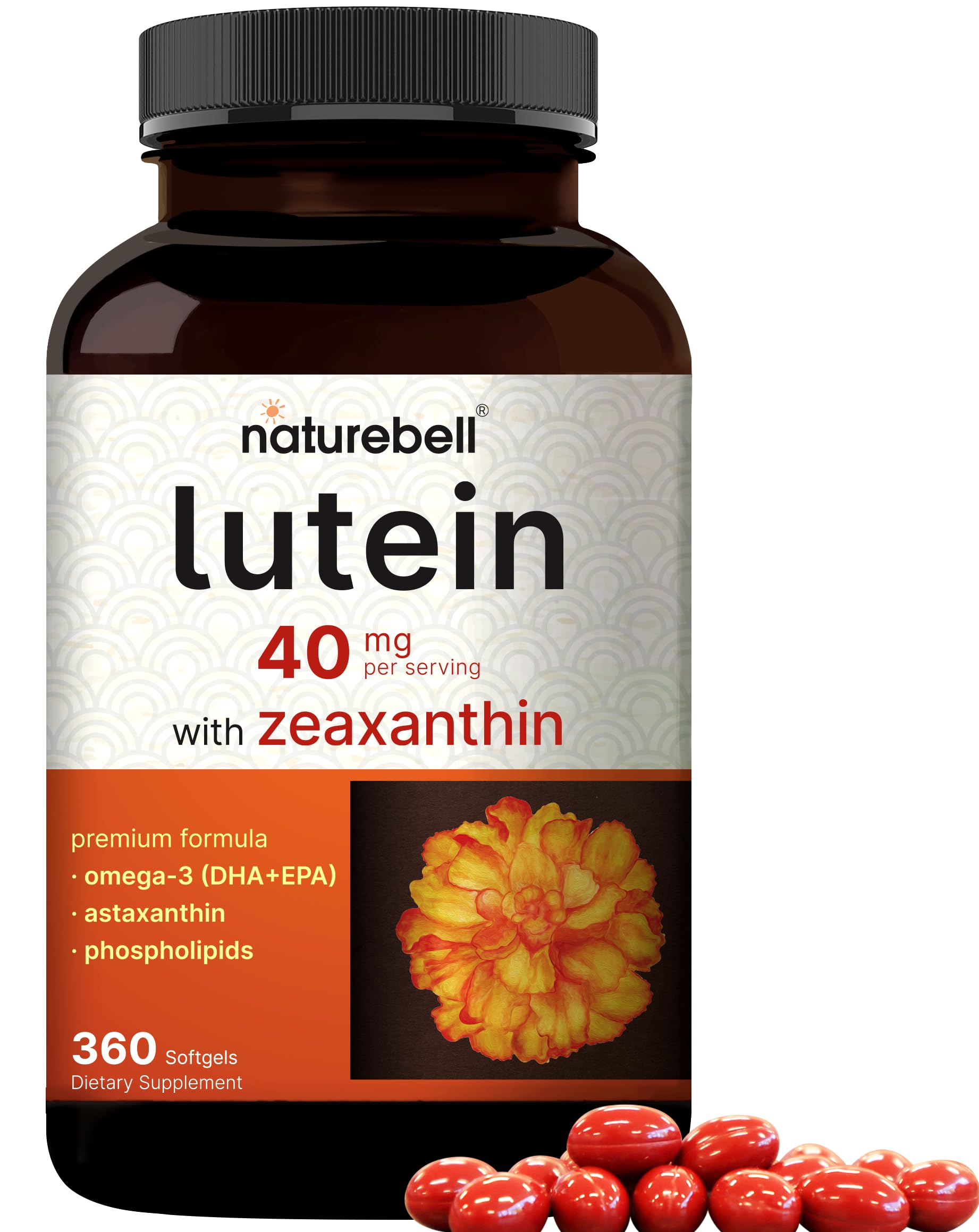 NatureBell Lutein bottle front for daily eye support.