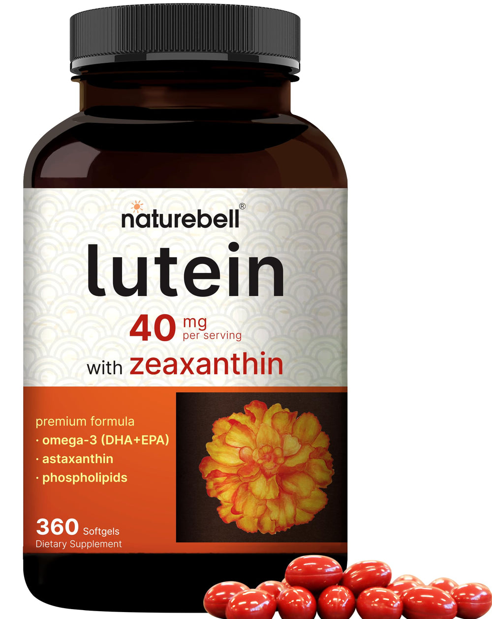 NatureBell Lutein bottle front for daily eye support.