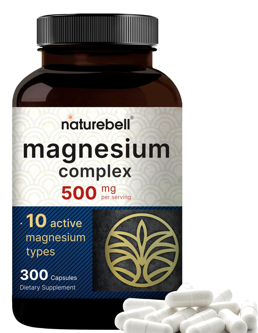 NatureBell Magnesium Complex bottle; convenient one-a-day capsule for steady daily mineral support.