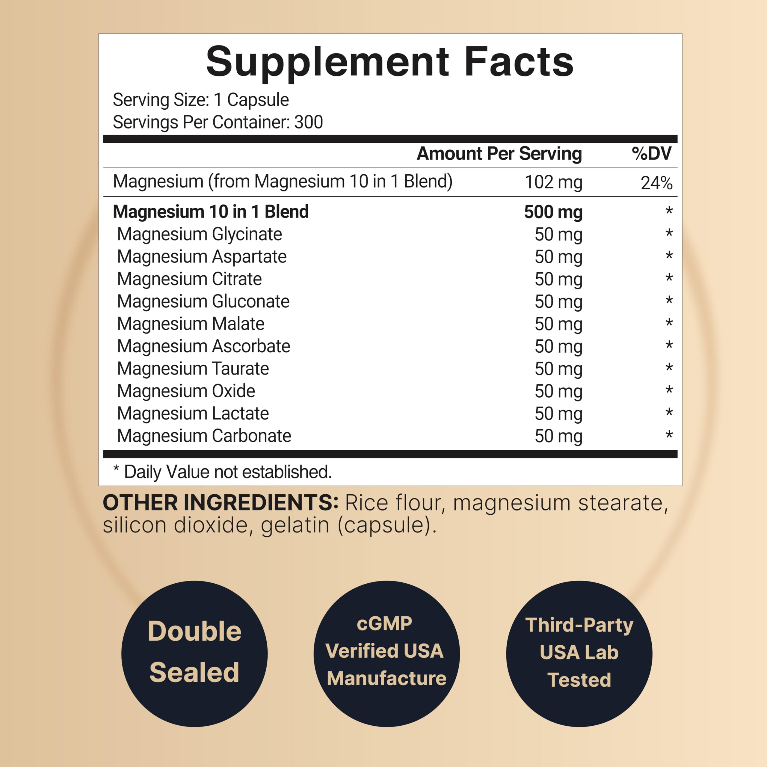 NatureBell Magnesium Complex capsules closeup; chelated formula designed for gentle absorption.