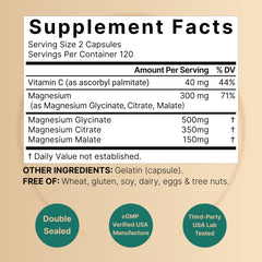 NatureBell Magnesium Complex capsules closeup for easy daily use.