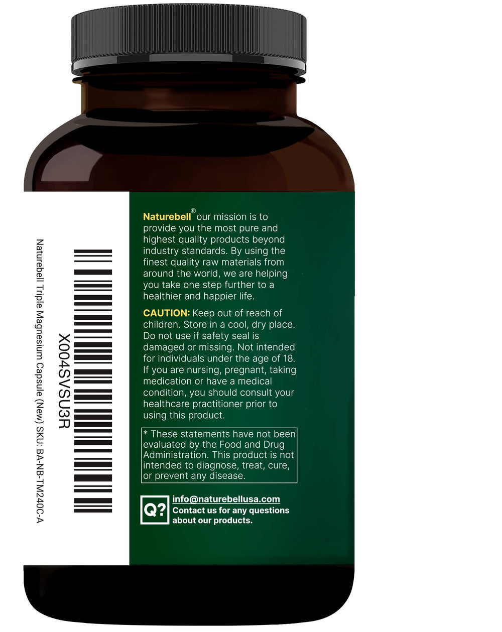 NatureBell Magnesium Complex cGMP facility reference on packaging.