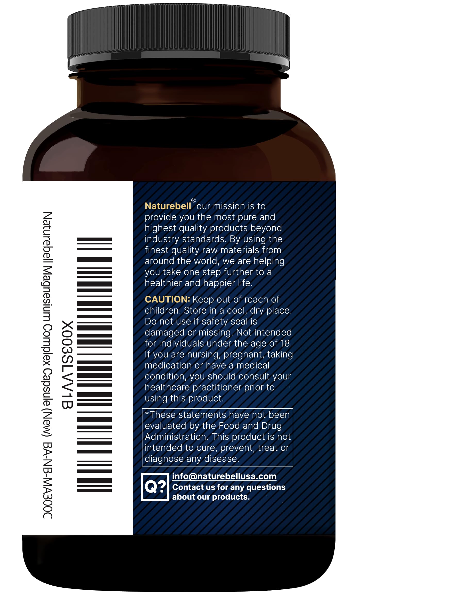 NatureBell Magnesium Complex bottle on a kitchen counter; supports daily wellness routines.