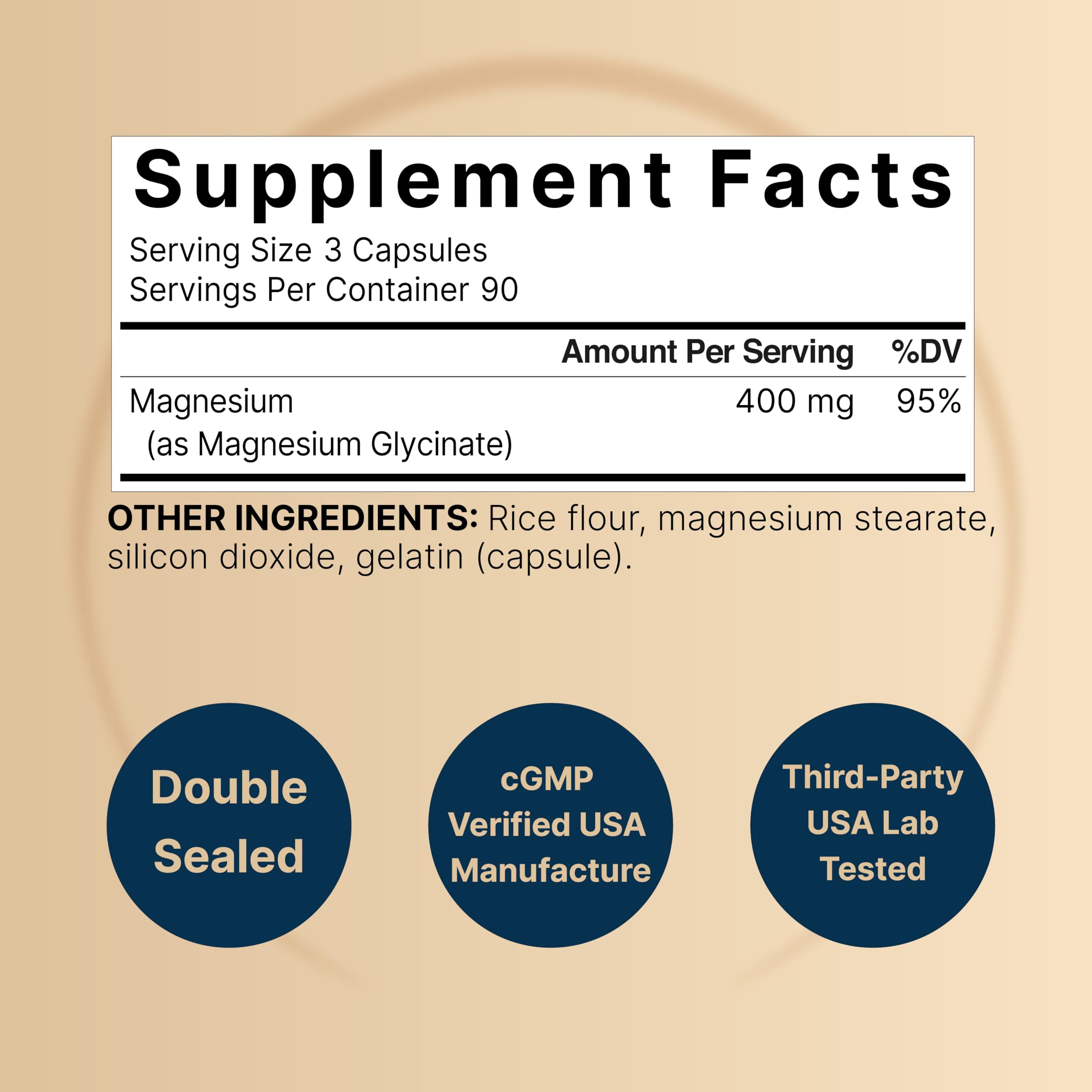 NatureBell Magnesium Glycinate 400mg capsules poured for easy daily intake.