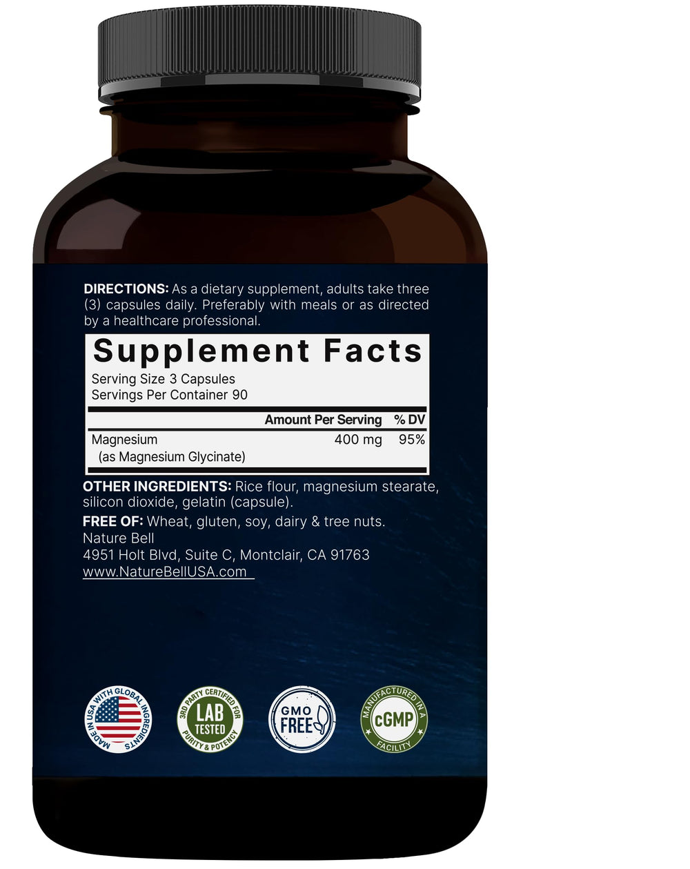 NatureBell third-party lab test seal indicating safety and potency.