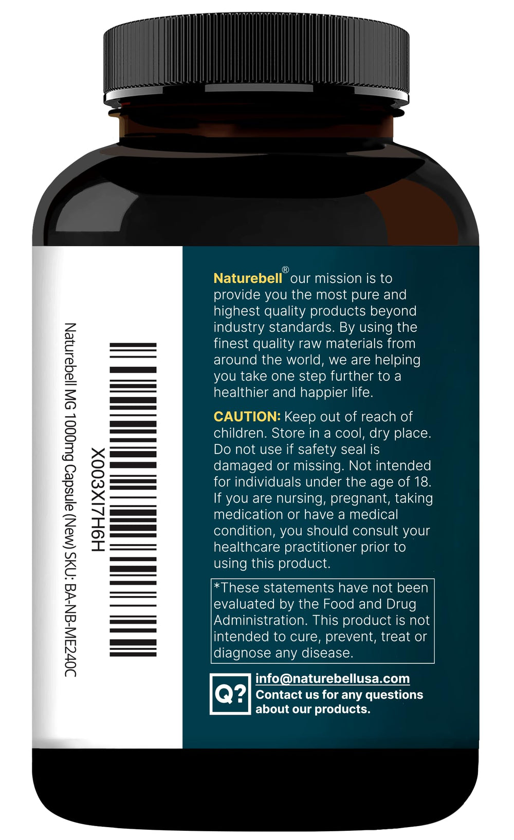 NatureBell lab-tested seal emphasizes safety and potency verification.