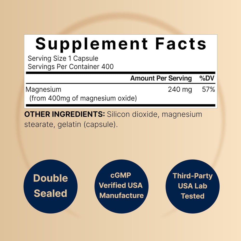 Closeup of NatureBell capsules shows high-purity elemental magnesium.