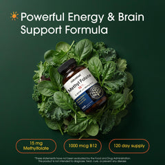 NatureBell Methyl Folate 15mg capsules close-up highlighting easy-to-take design.