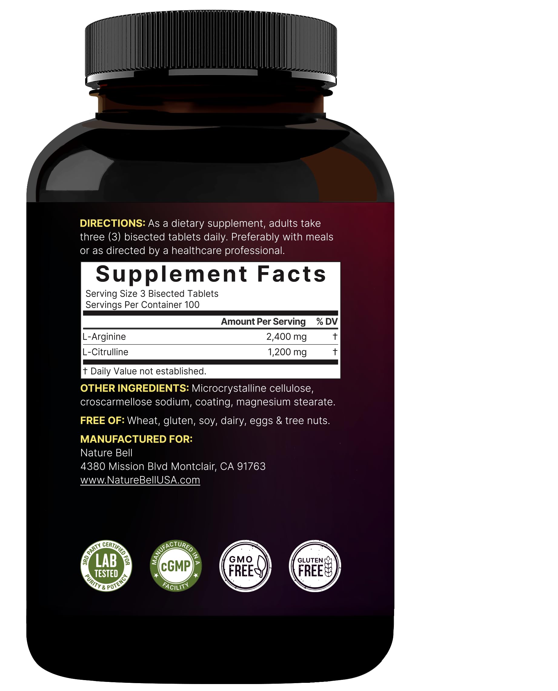 NatureBell Nitric Oxide bottle dispense illustrating easy portioning for personalized use.