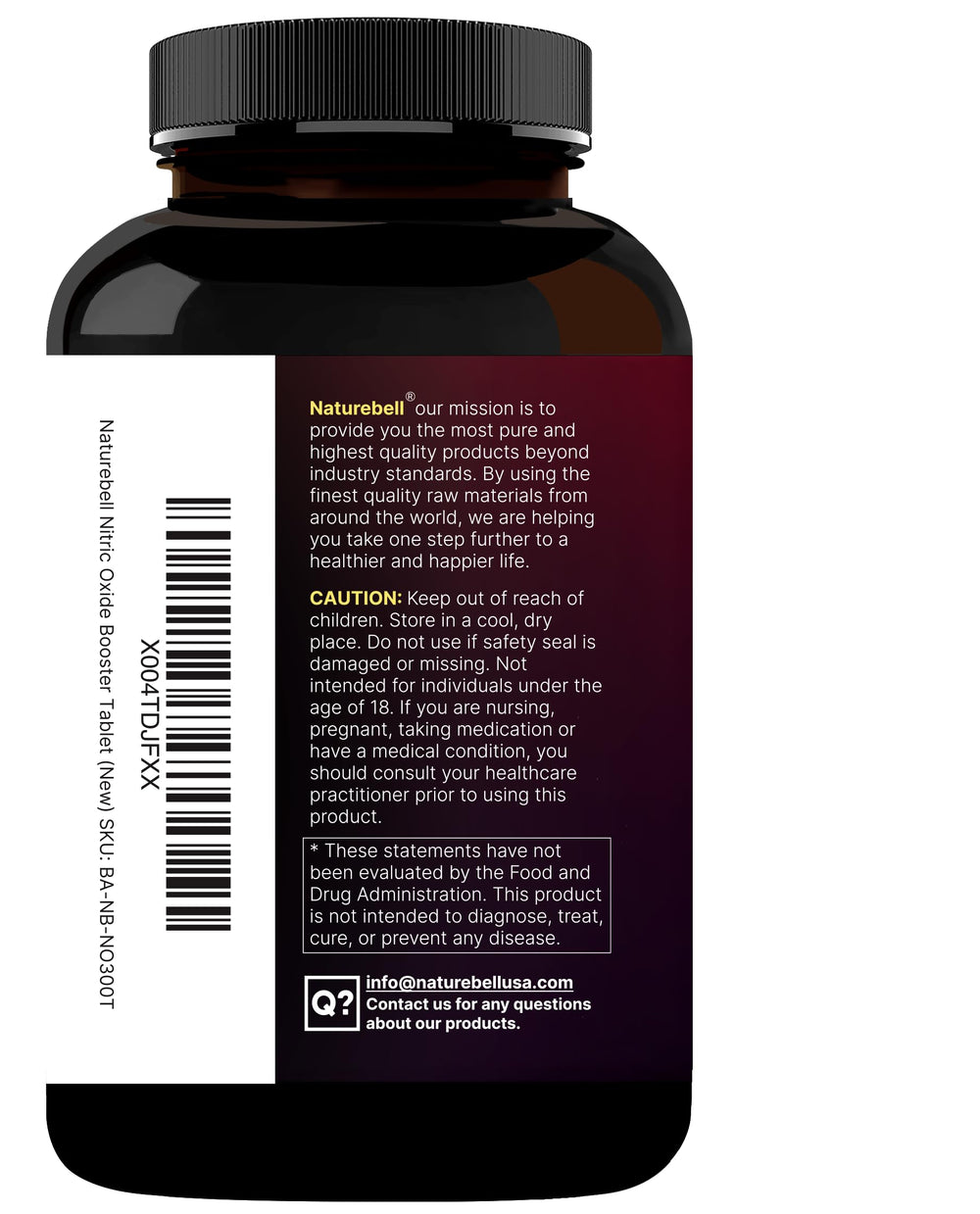 NatureBell Nitric Oxide lab-testing badge reinforcing third-party verification.